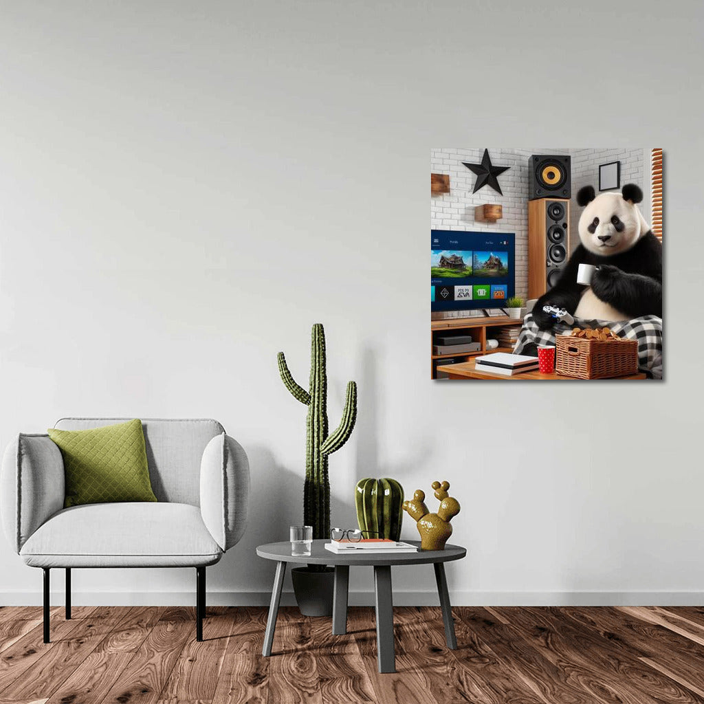 Panda Gamer in Home Theater: Coziness and Fun on the Wall