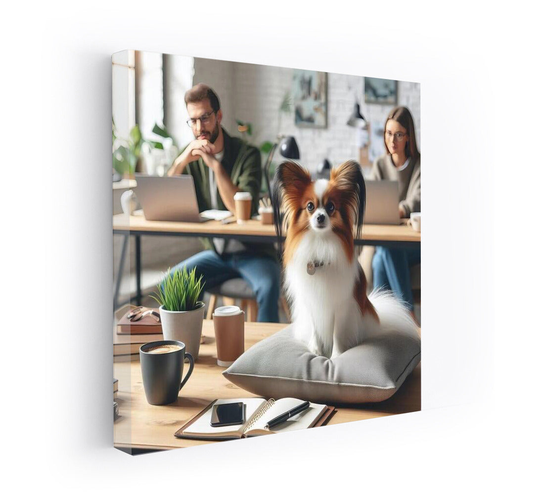 Papillon in Coworking: Dog Game in the Office