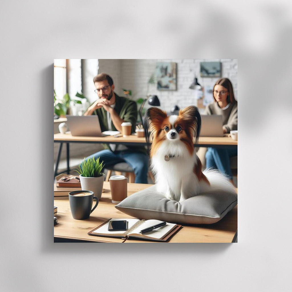 Papillon in Coworking: Dog Game in the Office
