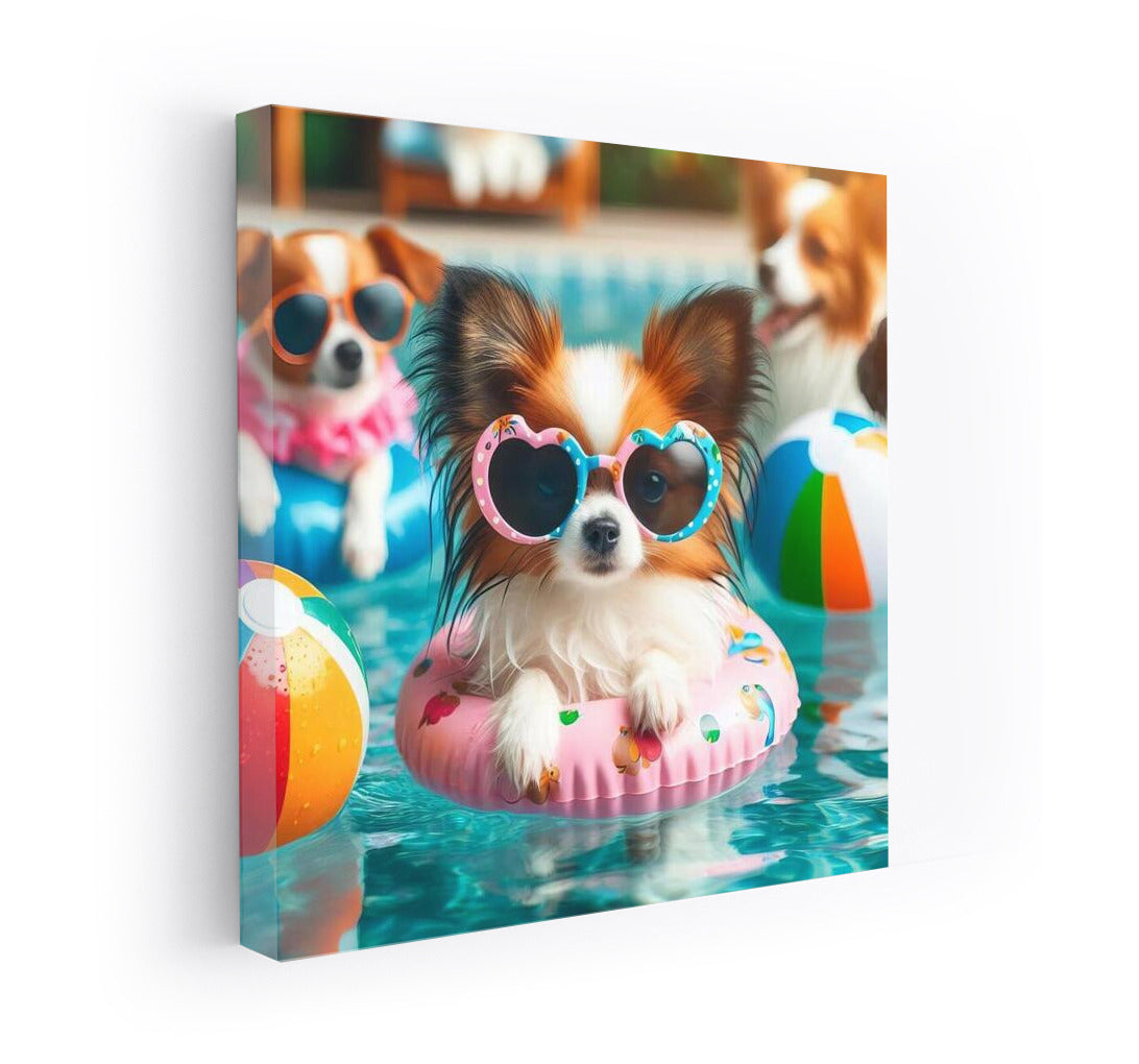 Papillon at the Pool Party: Summer Dog Adventures