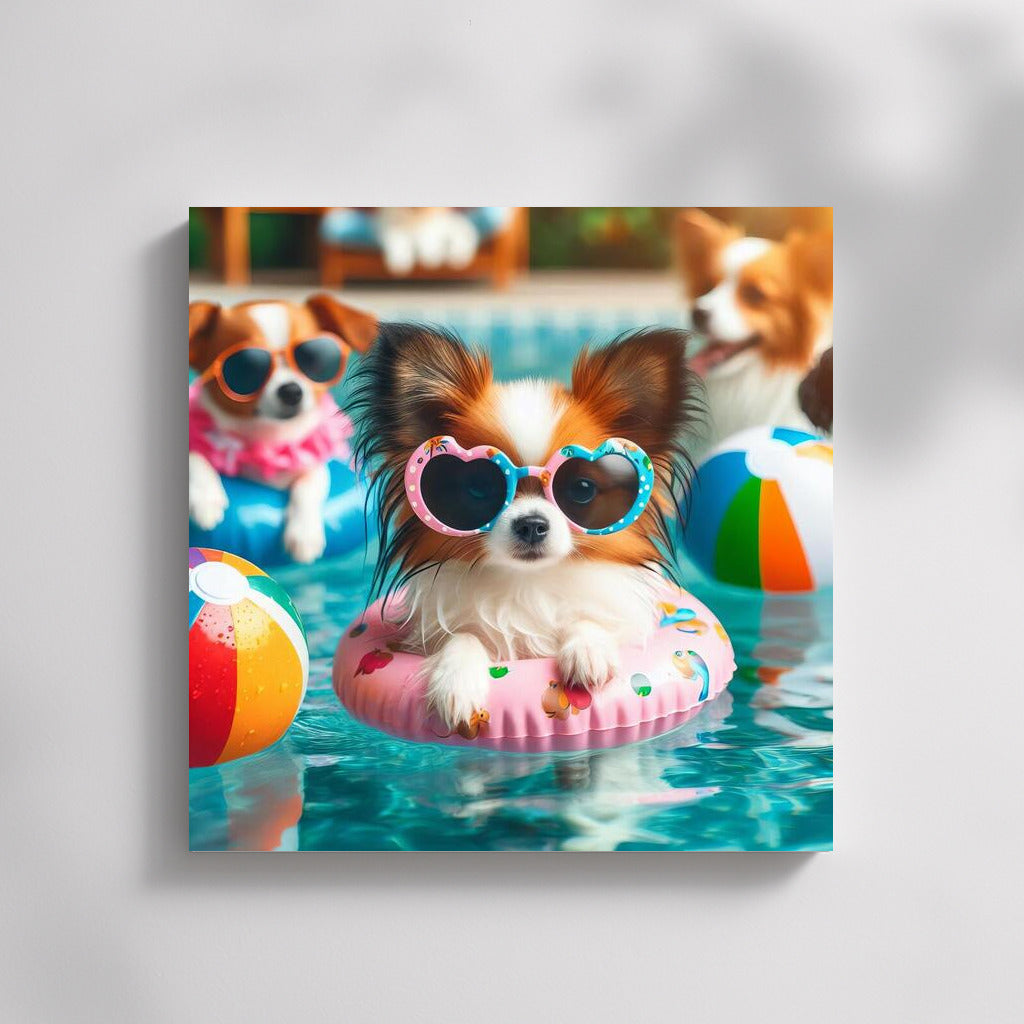 Papillon at the Pool Party: Summer Dog Adventures