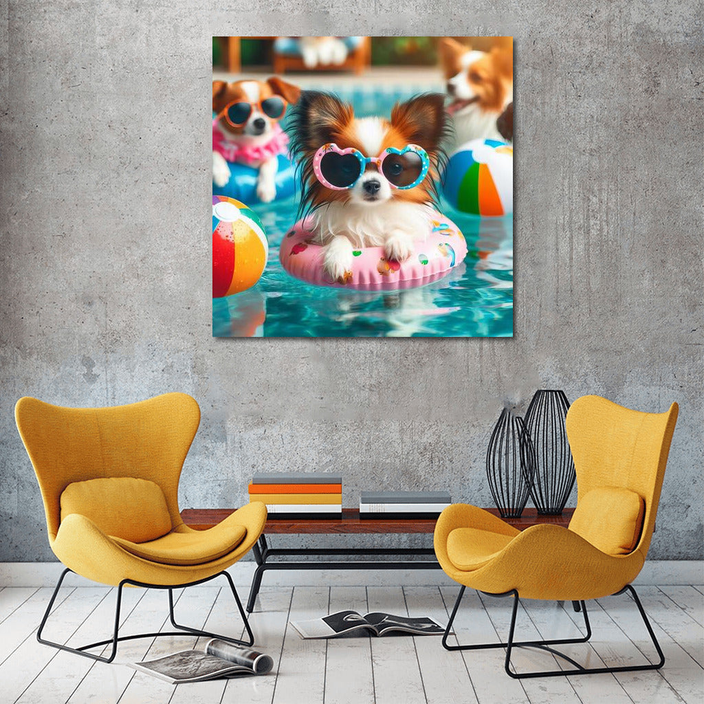Papillon at the Pool Party: Summer Dog Adventures