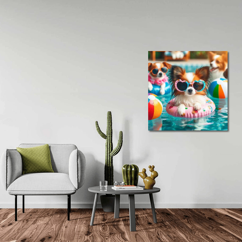 Papillon at the Pool Party: Summer Dog Adventures