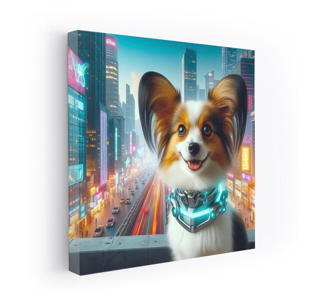 Papillon Puppy in the City of the Future: A Bright Accent for the Interior