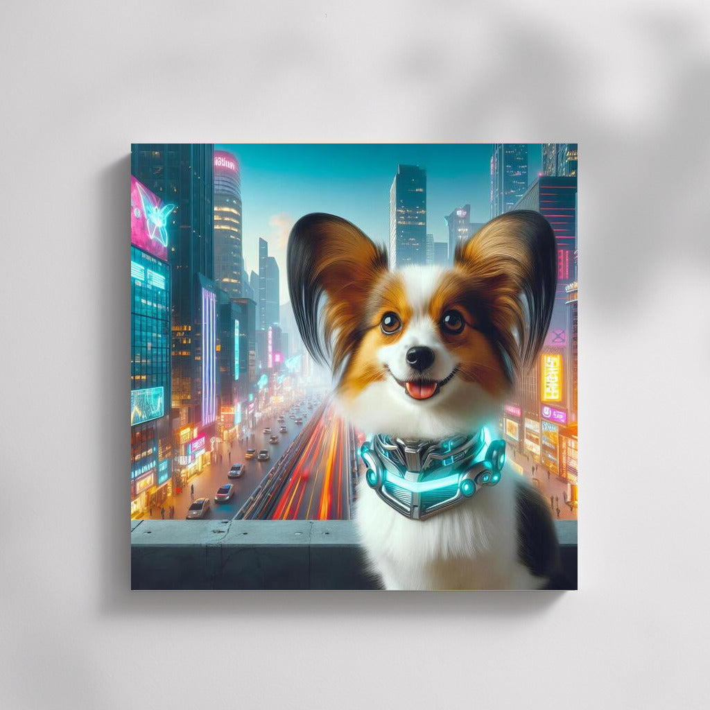 Papillon Puppy in the City of the Future: A Bright Accent for the Interior