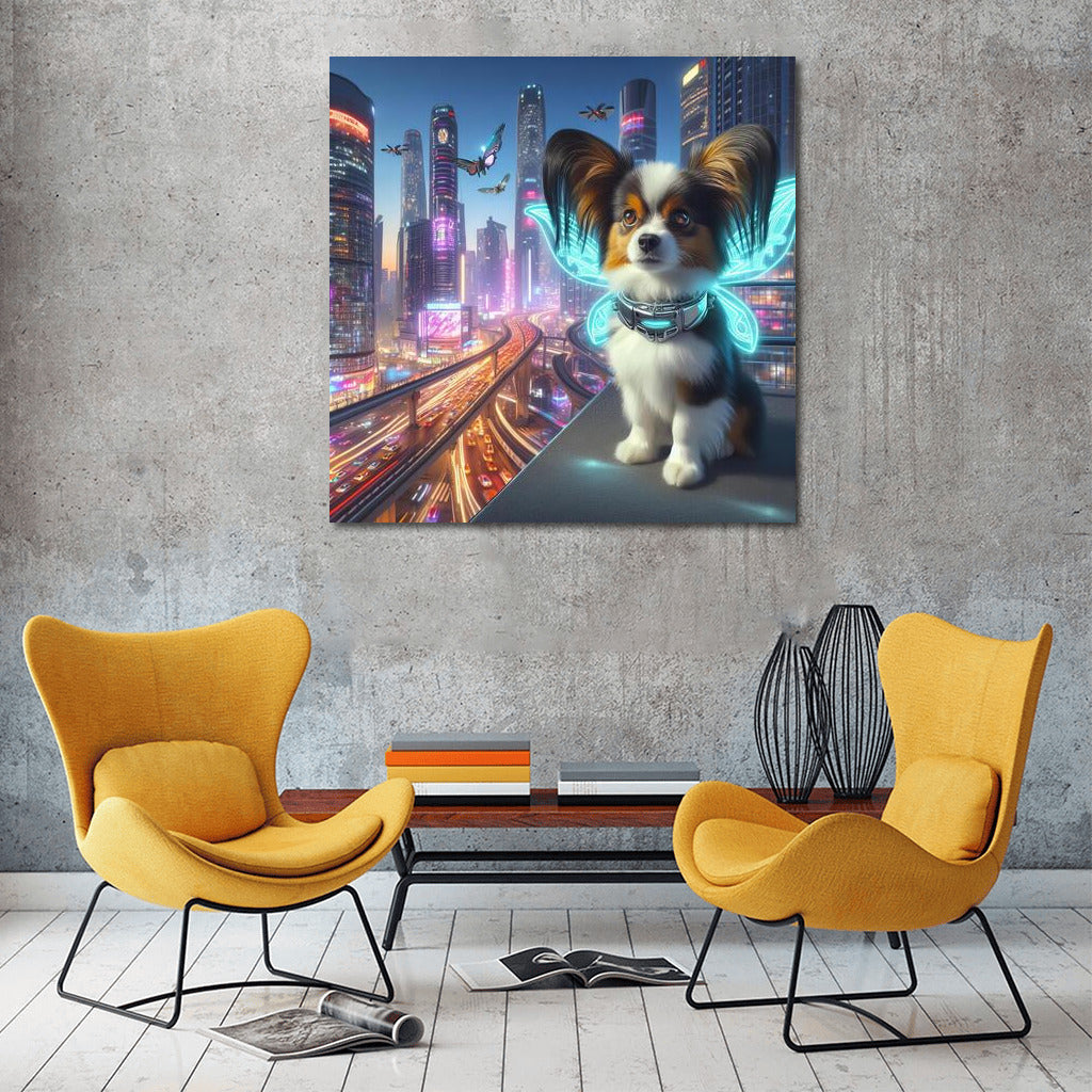 Winged Papillon in the City of the Future: Magical World