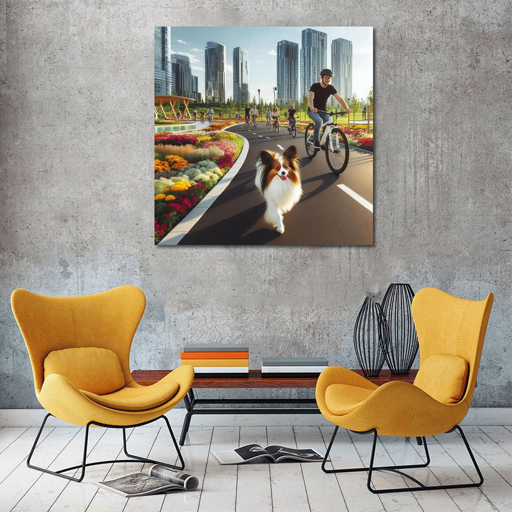 Papillon on a Bike Ride: Blooming City in Motion