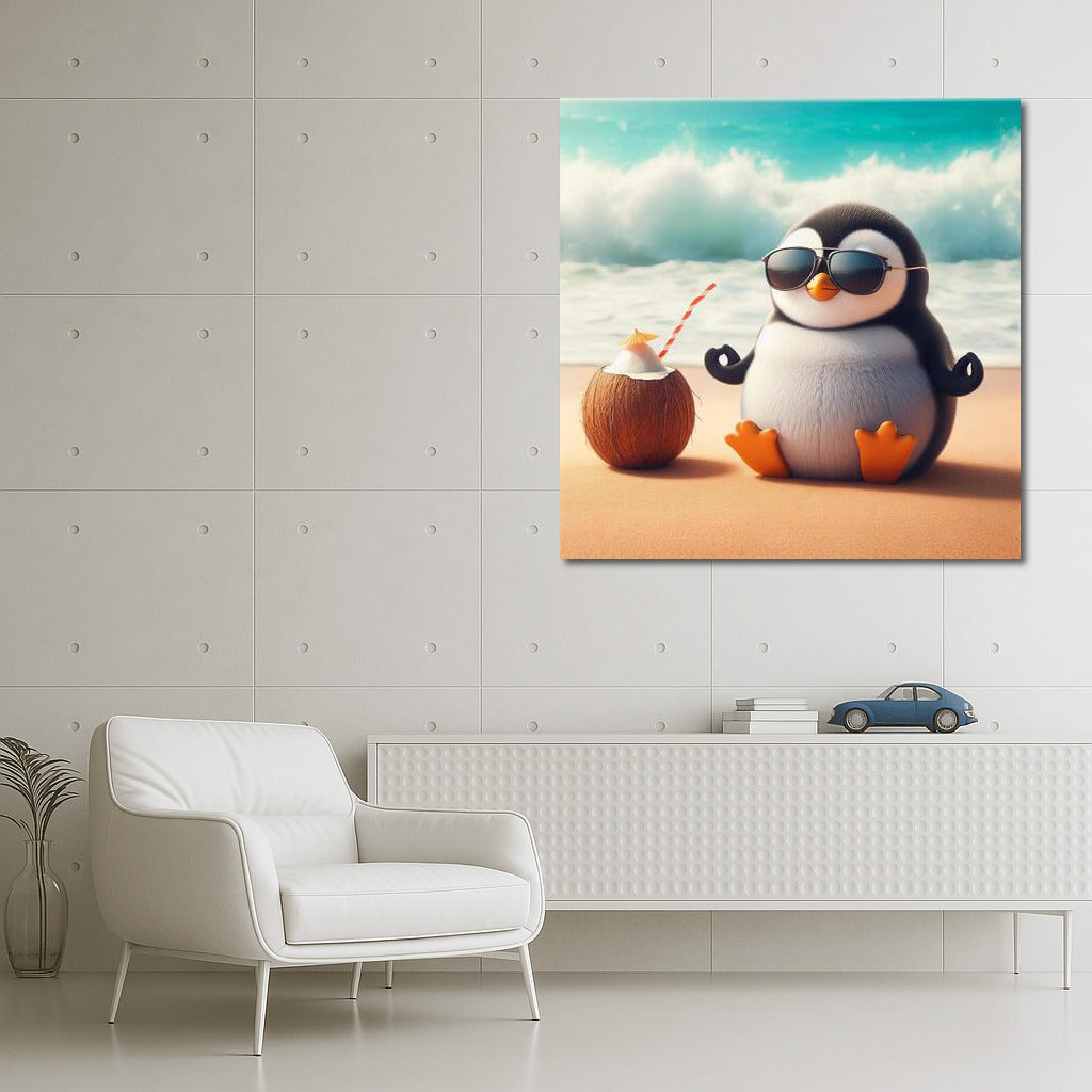 Penguin with Glasses: Ocean Beach Meditation 4