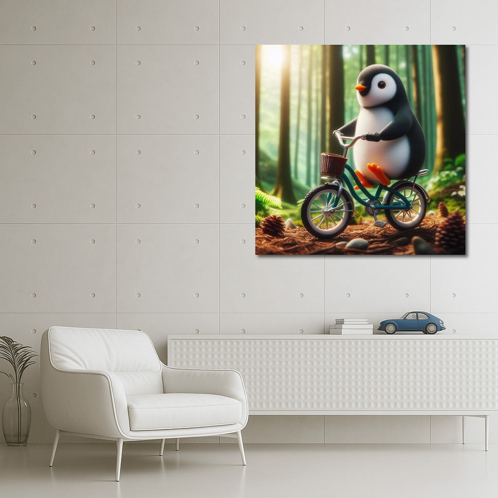 Forest Adventure: Penguin on a Bike
