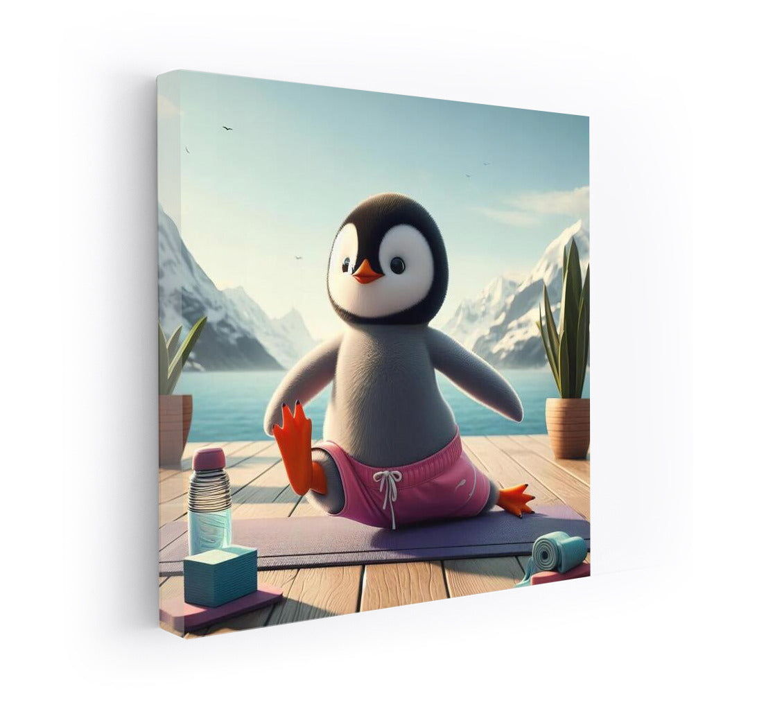 Penguin Yoga: Harmony Instructor for Your Walls