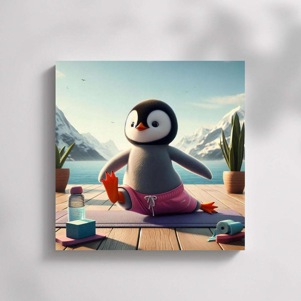 Penguin Yoga: Harmony Instructor for Your Walls