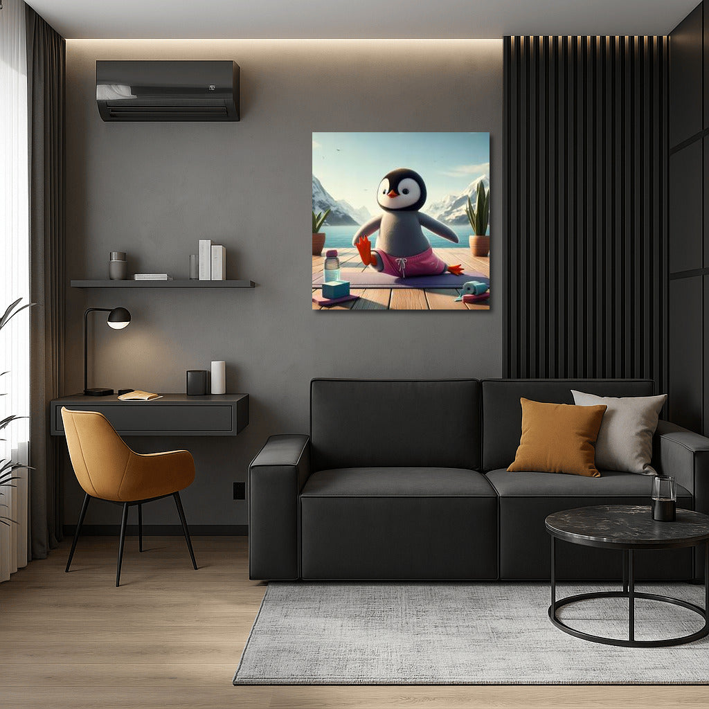 Penguin Yoga: Harmony Instructor for Your Walls