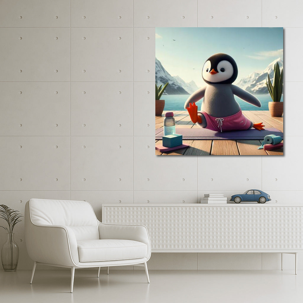 Penguin Yoga: Harmony Instructor for Your Walls