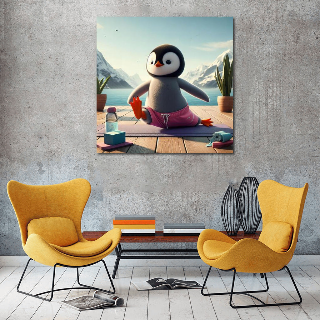 Penguin Yoga: Harmony Instructor for Your Walls