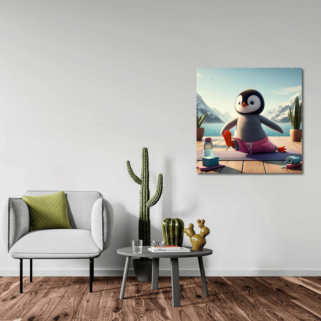 Penguin Yoga: Harmony Instructor for Your Walls