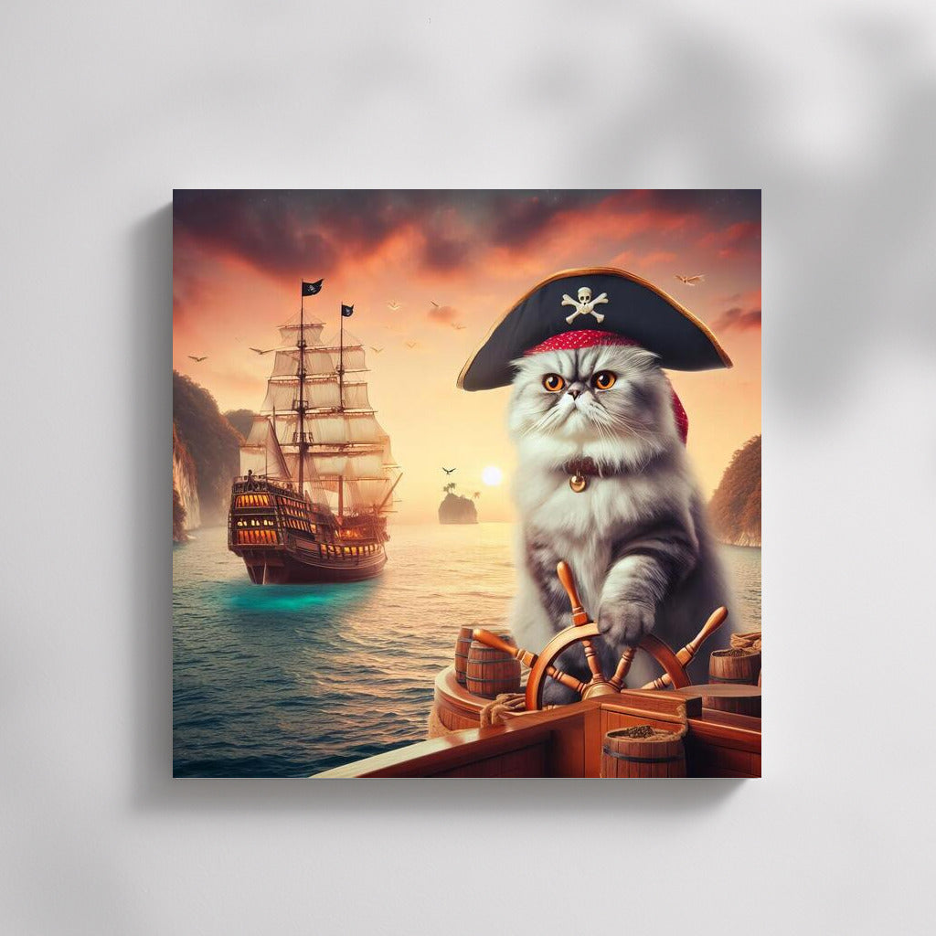 Persian Cat Captain on the Pirate Ship at Treasure Island