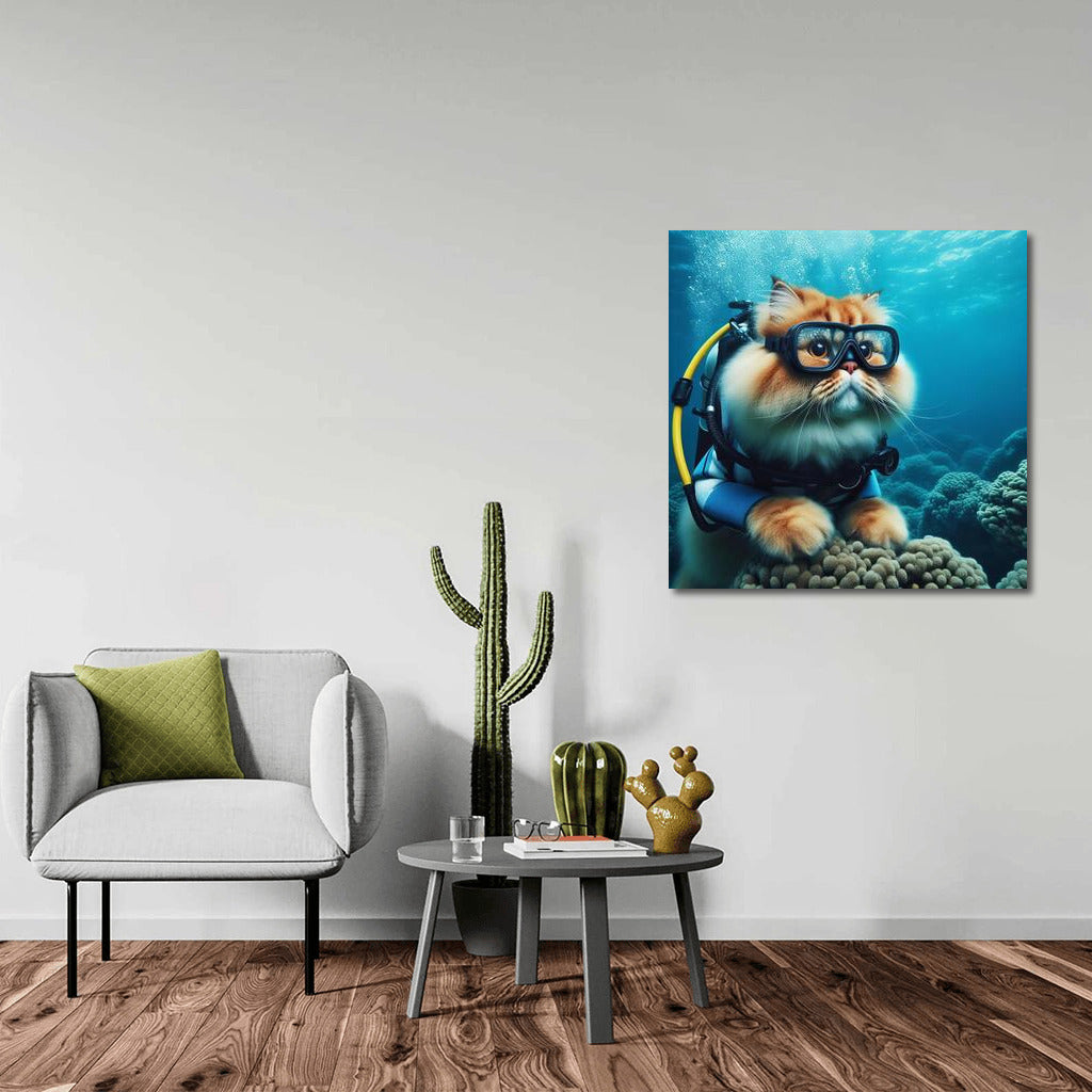 Persian Diver Cat: Underwater Journey in Scuba