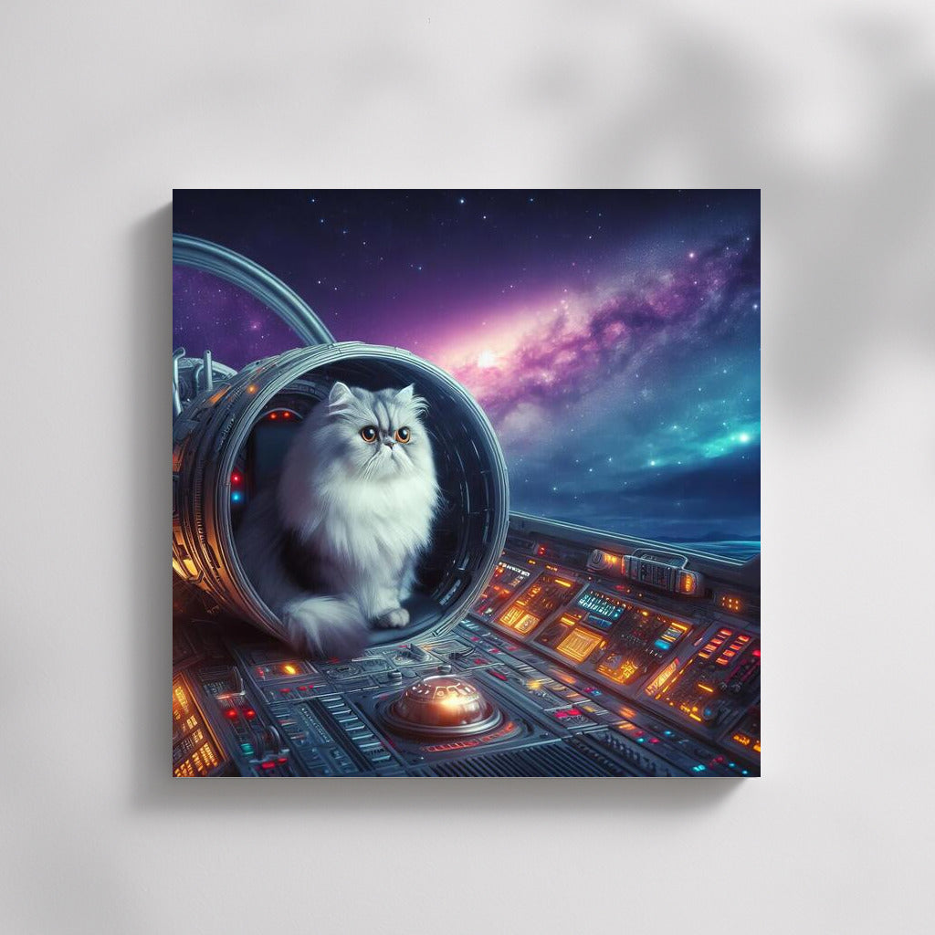Persian Cat's Space Journey: Exploring Distant Galaxies