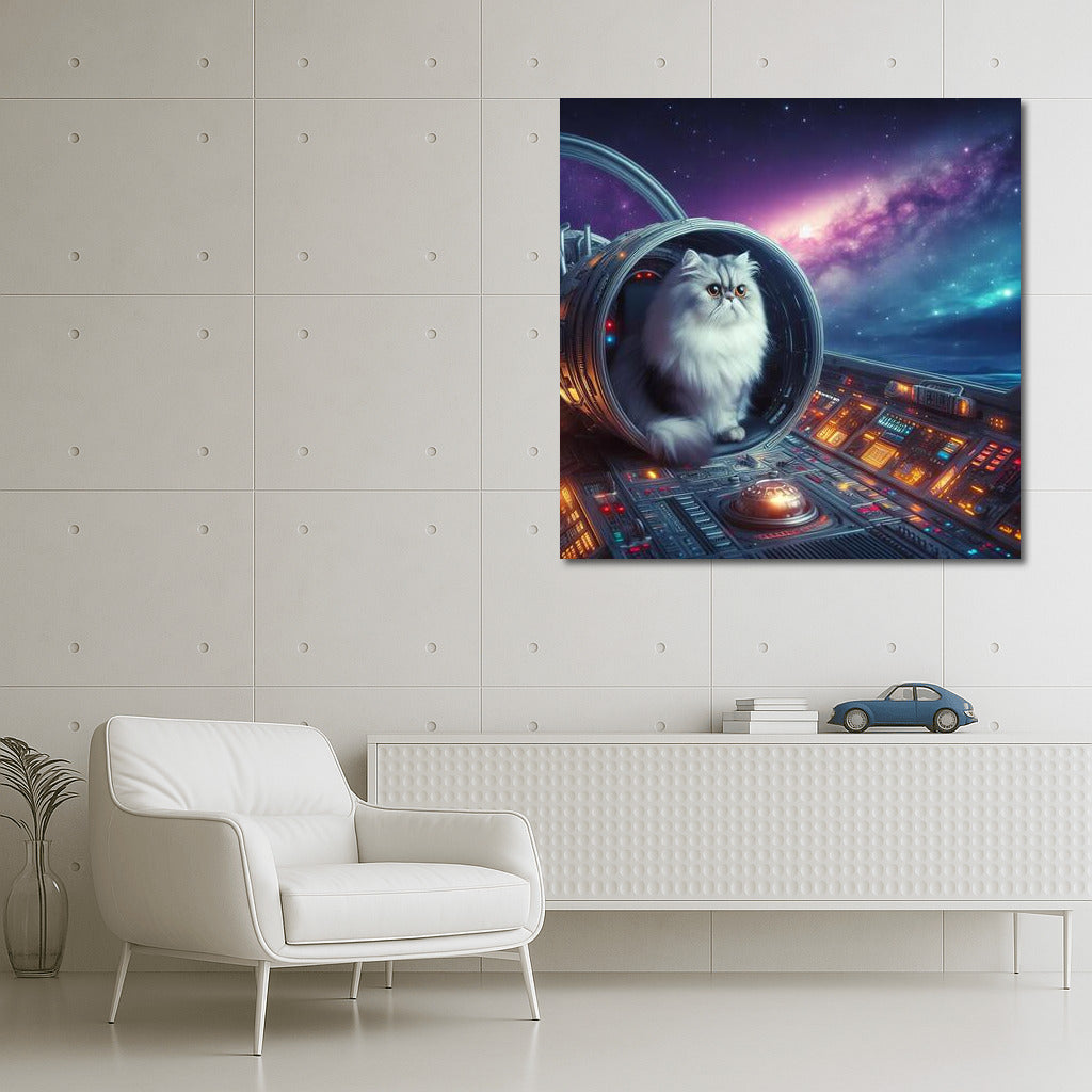 Persian Cat's Space Journey: Exploring Distant Galaxies
