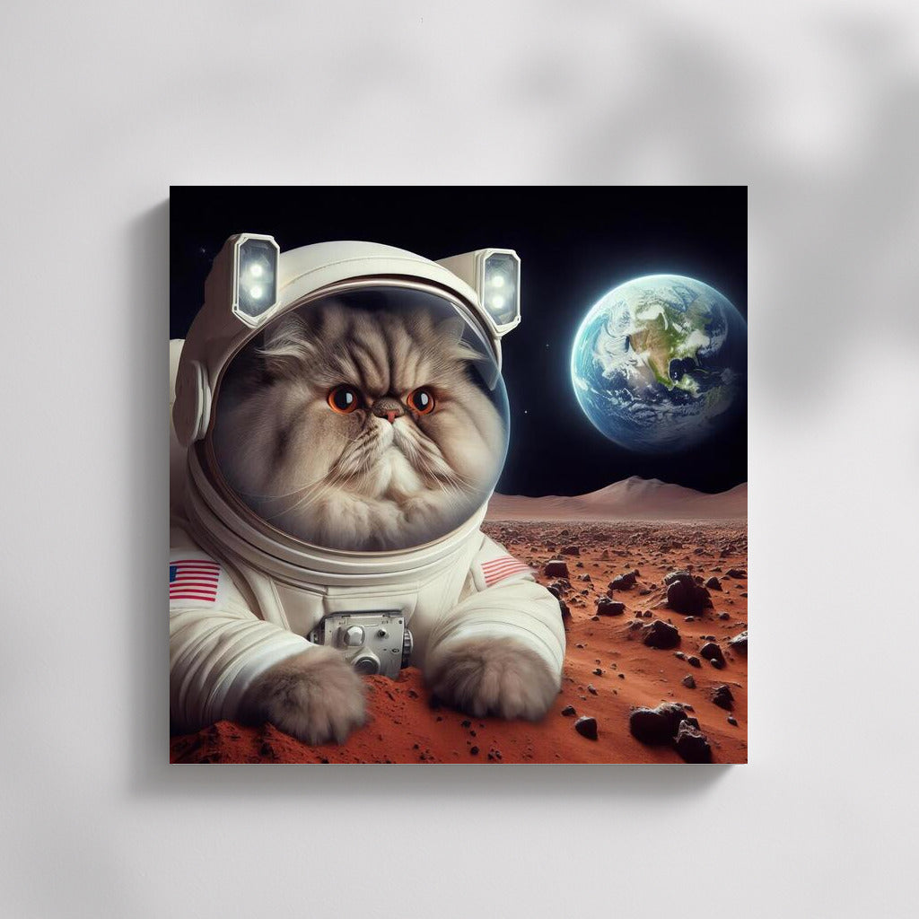 Persian Astronaut Cat on Mars: A Look Back at Earth