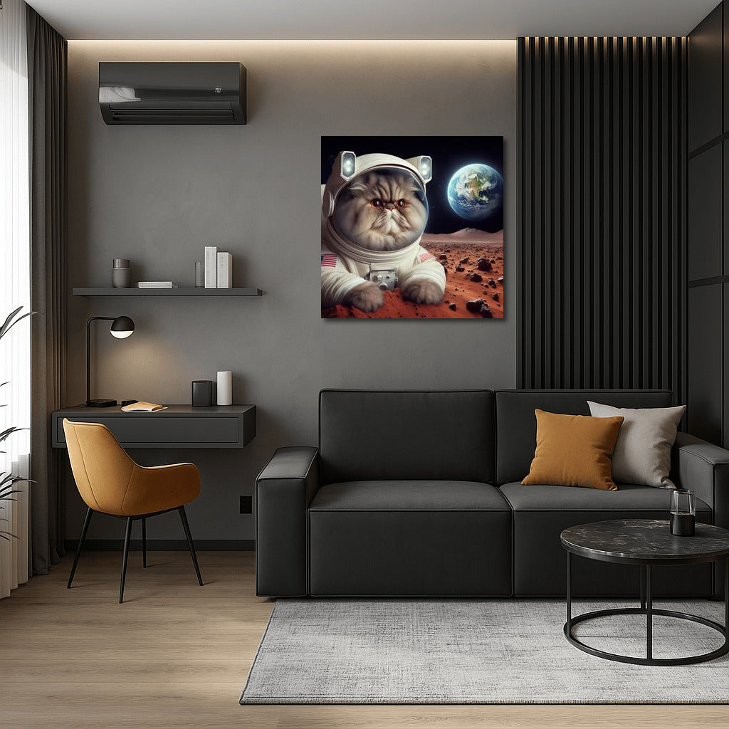 Persian Astronaut Cat on Mars: A Look Back at Earth