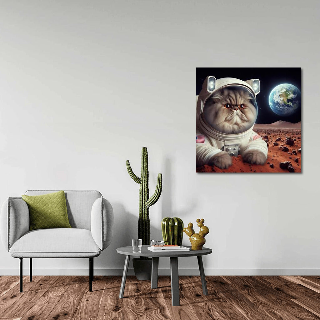 Persian Astronaut Cat on Mars: A Look Back at Earth