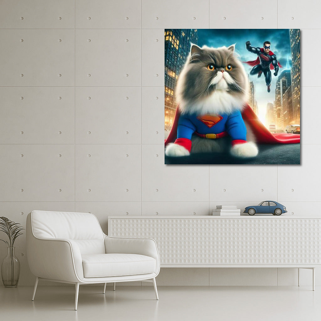 Persian Cat Superhero: Save the City from the Villain
