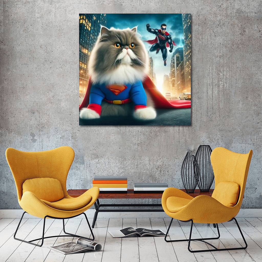 Persian Cat Superhero: Save the City from the Villain