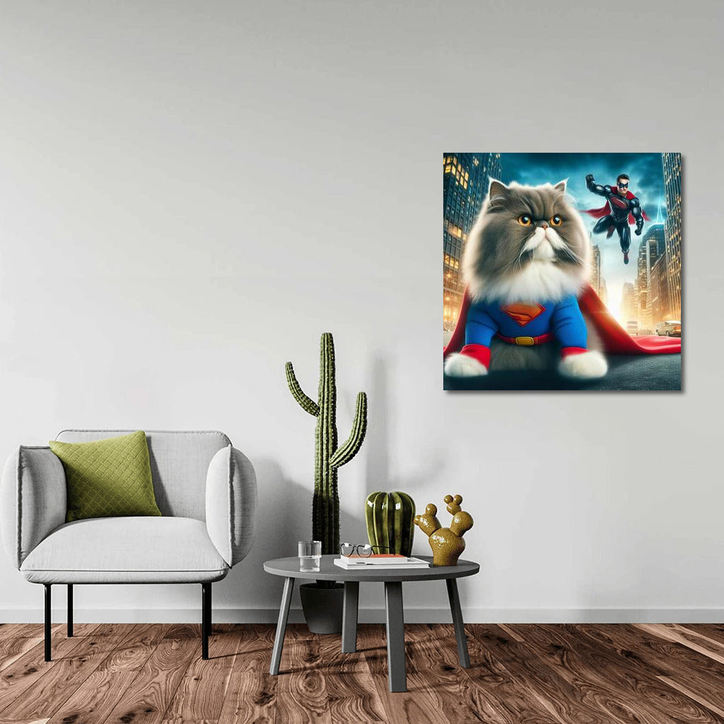 Persian Cat Superhero: Save the City from the Villain