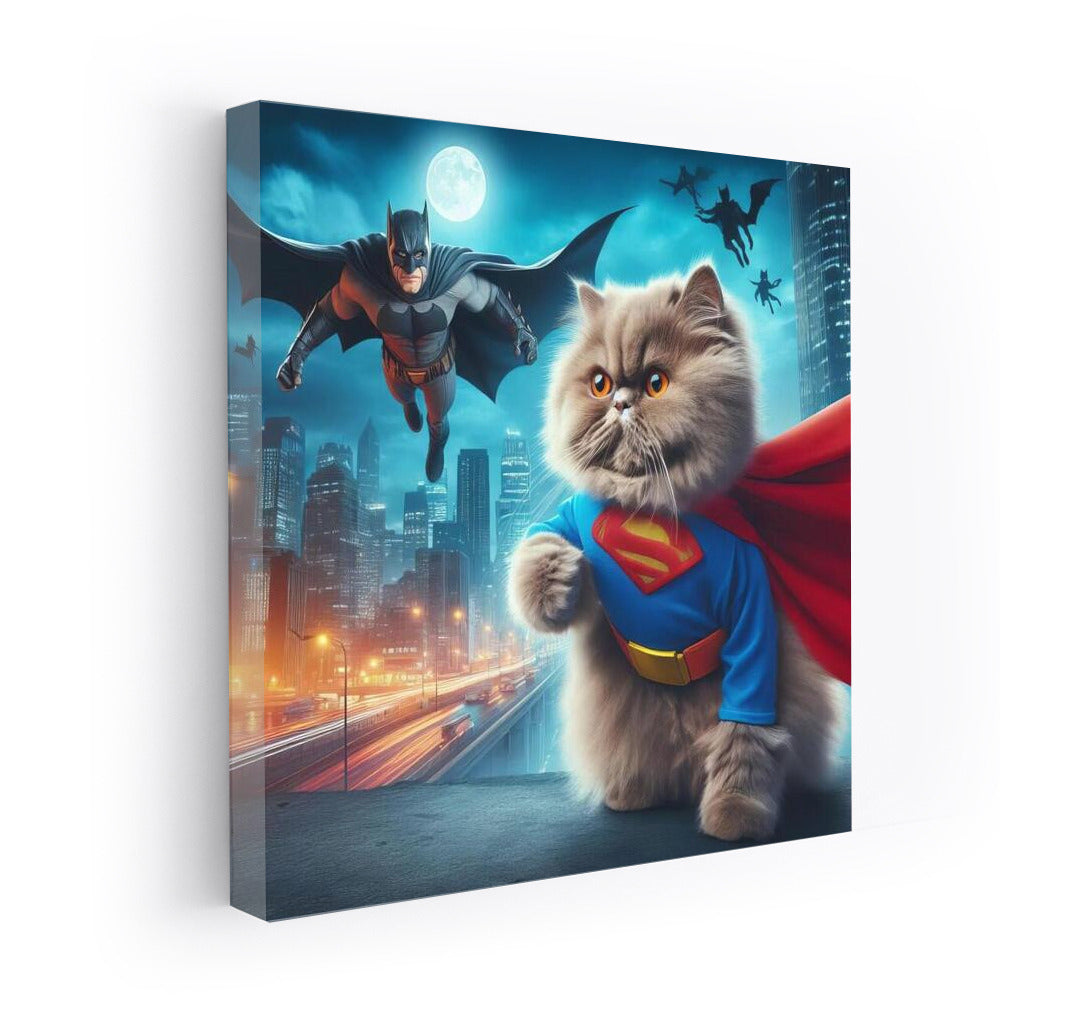 Persian Cat Superhero: City Savior from Villain
