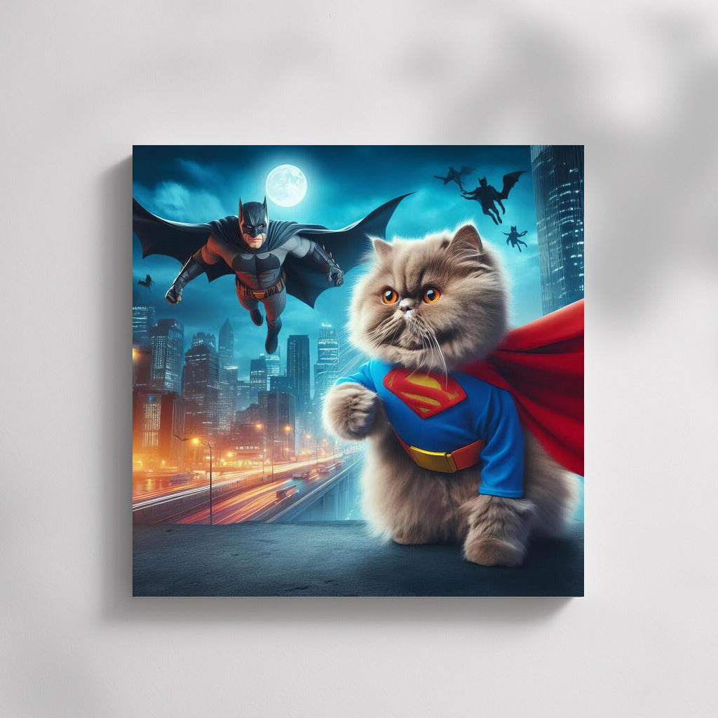 Persian Cat Superhero: City Savior from Villain
