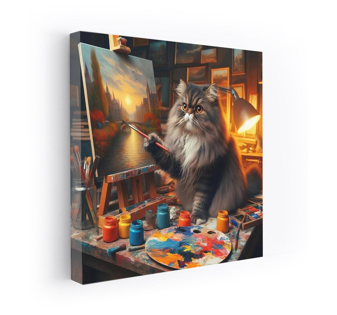 Wonders on canvas: Persian cat artist in the studio