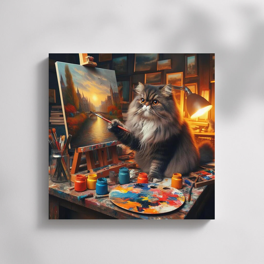 Wonders on canvas: Persian cat artist in the studio