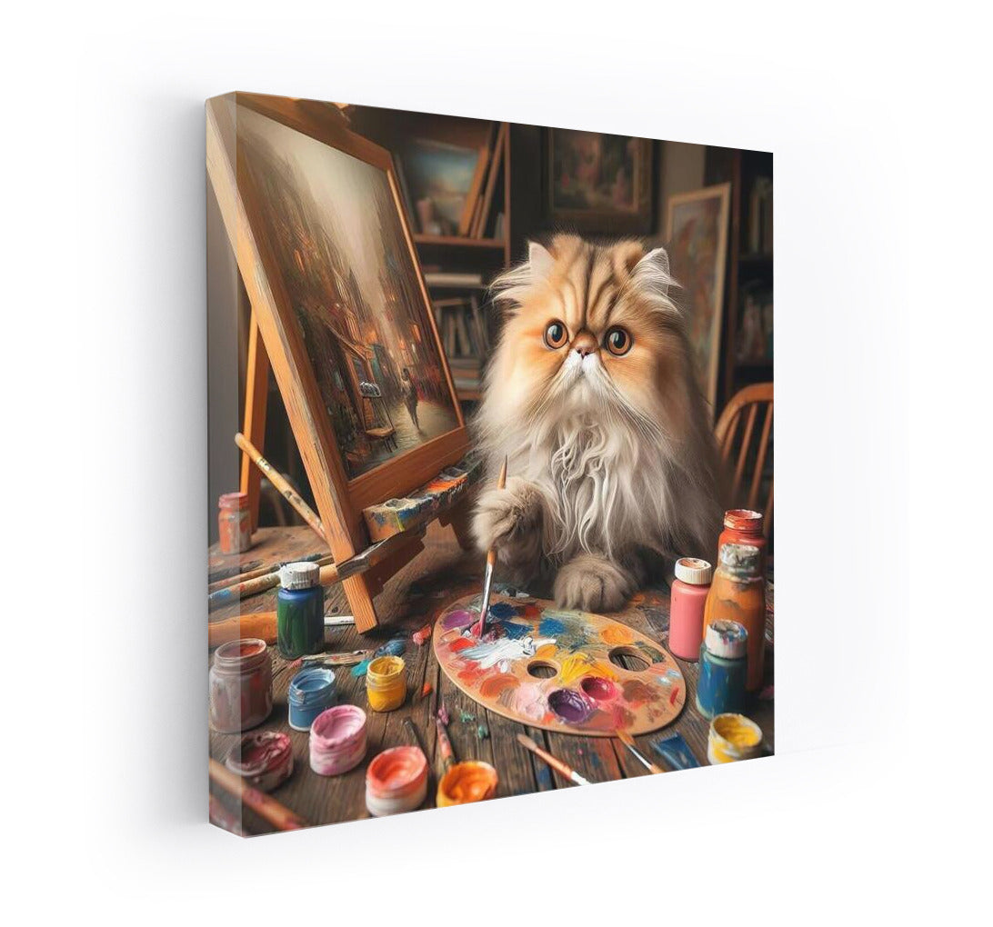 Persian Cat in Art Workshop: Creating a Masterpiece