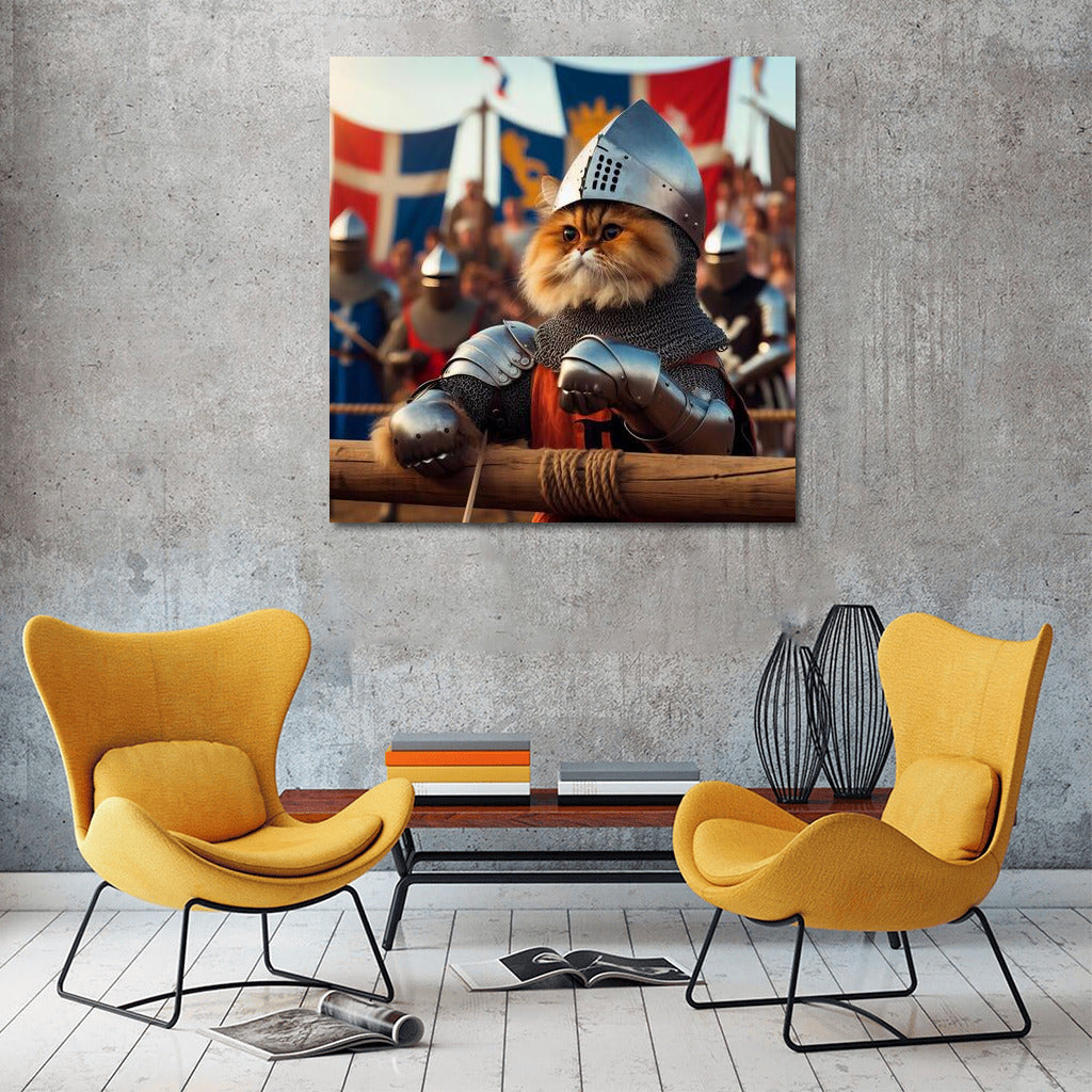 Persian Cat in Medieval Tournament: Knight's Charm