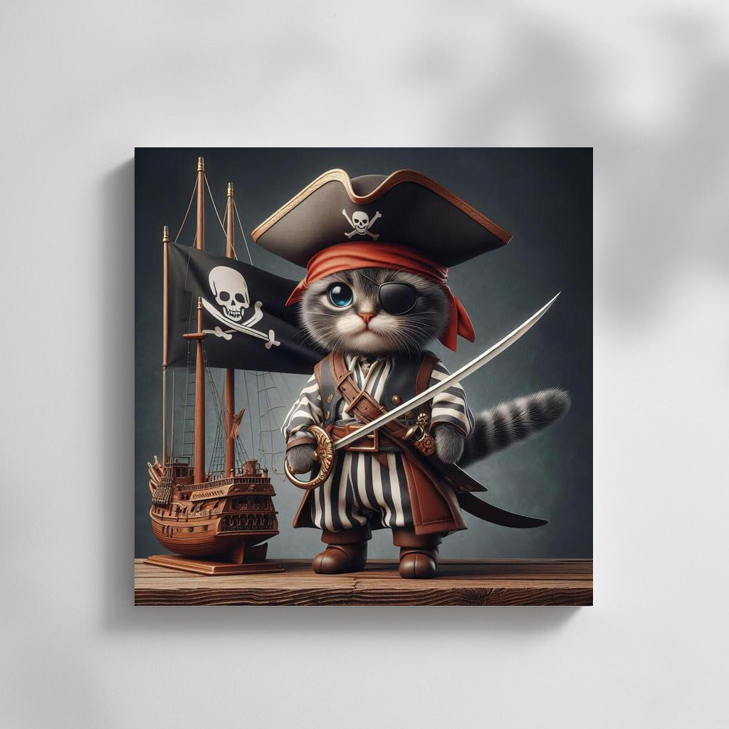Pirate Cat with Sabre: Defender of the Ship