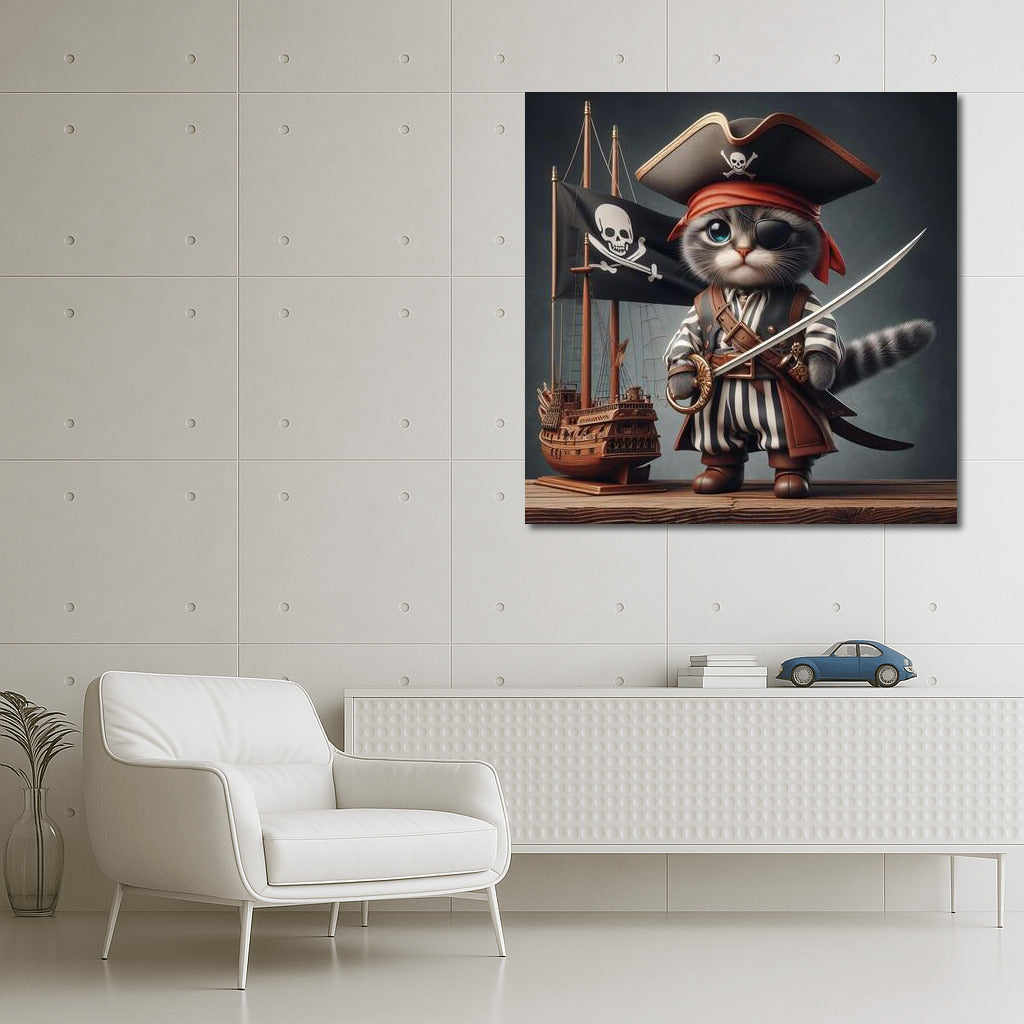 Pirate Cat with Sabre: Defender of the Ship