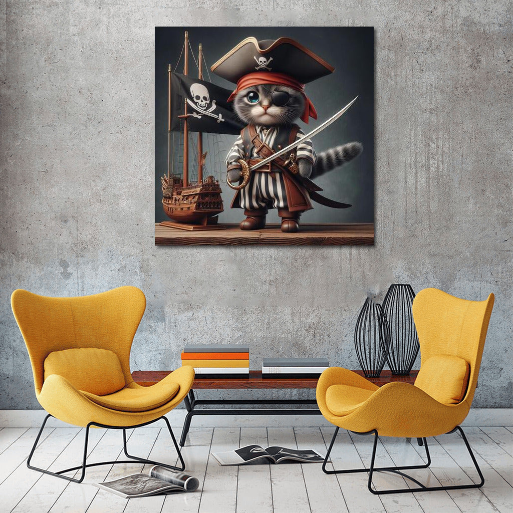 Pirate Cat with Sabre: Defender of the Ship