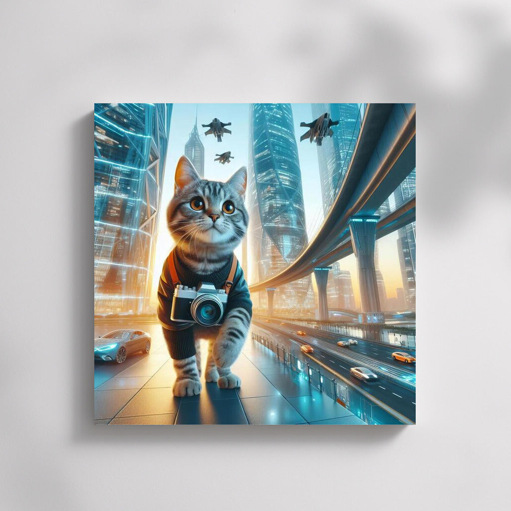 Photographer-Cat in the City of the Future: Virtual Journey
