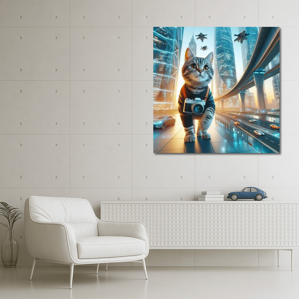 Photographer-Cat in the City of the Future: Virtual Journey