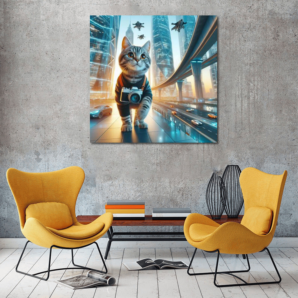 Photographer-Cat in the City of the Future: Virtual Journey