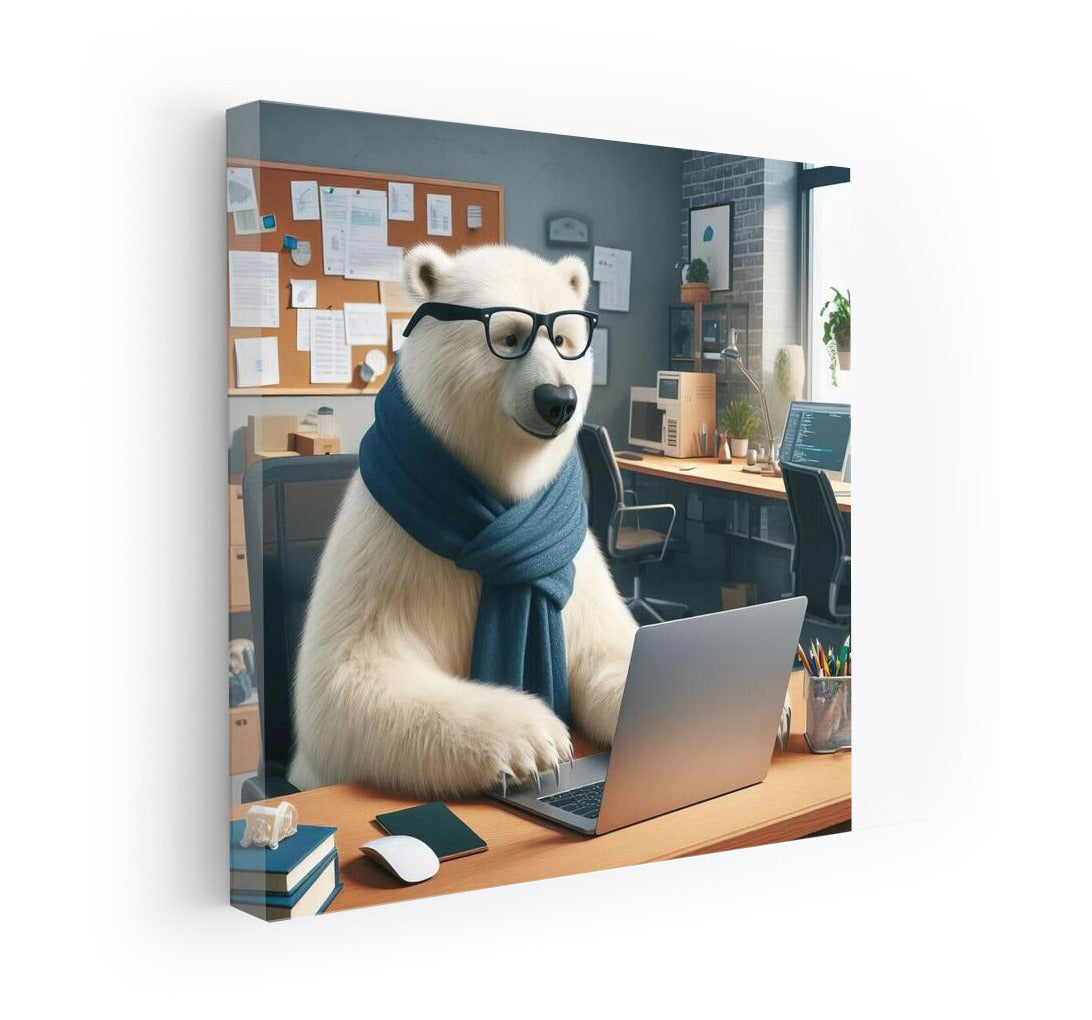 Creative Polar Bear at the Laptop: Polar Bear Programmer 4