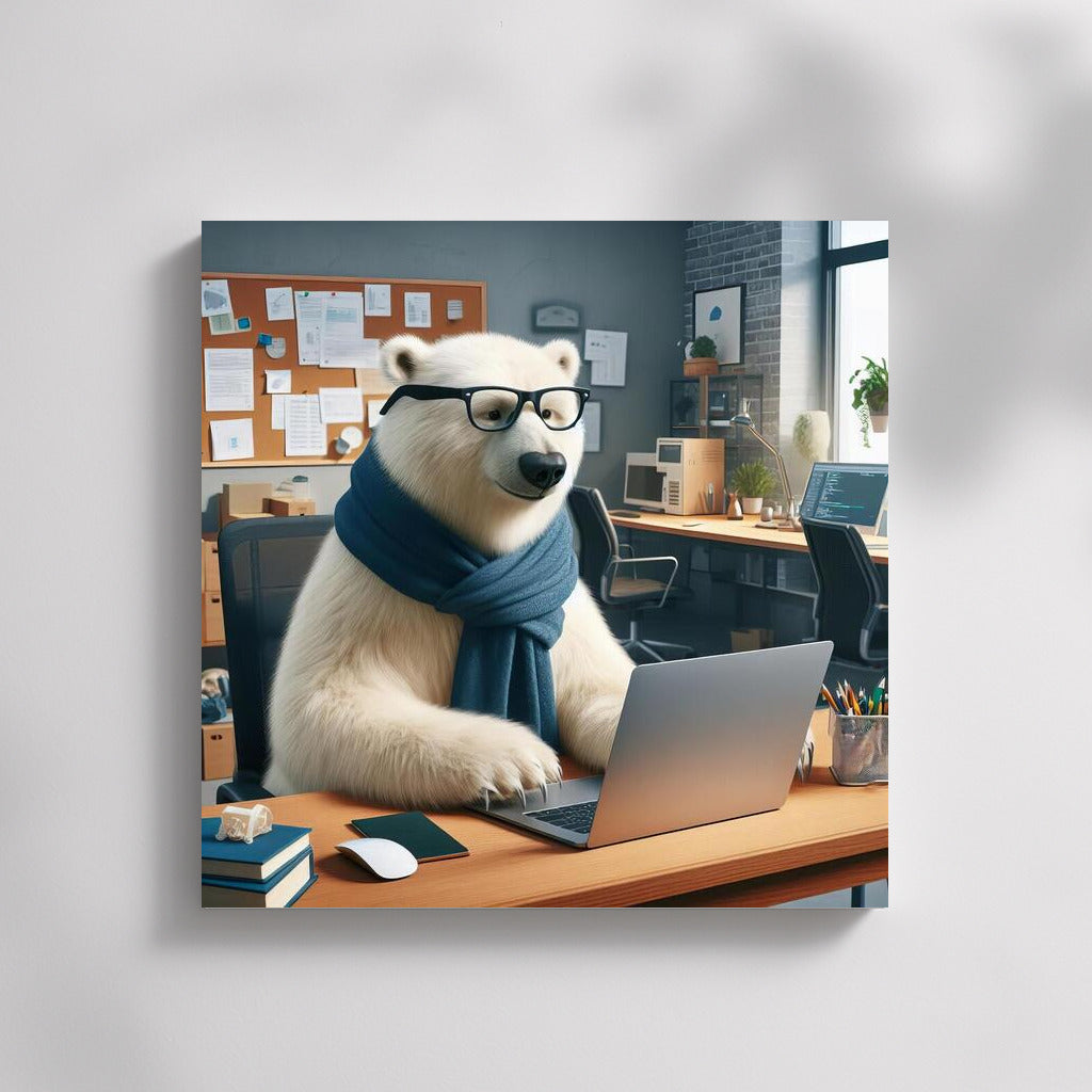 Creative Polar Bear at the Laptop: Polar Bear Programmer 4