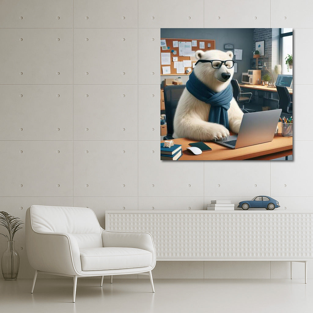 Creative Polar Bear at the Laptop: Polar Bear Programmer 4