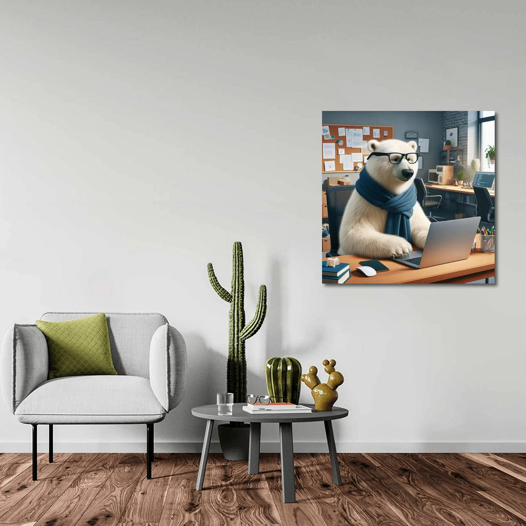Creative Polar Bear at the Laptop: Polar Bear Programmer 4