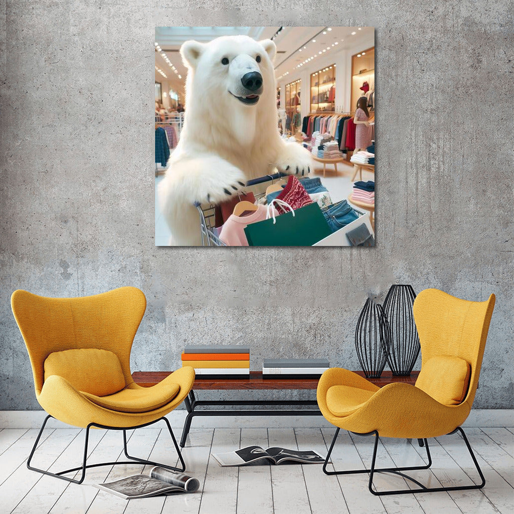 Polar Bear at the Mall: Shopping with a Smile