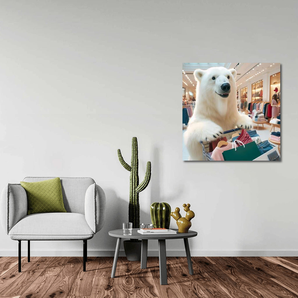 Polar Bear at the Mall: Shopping with a Smile
