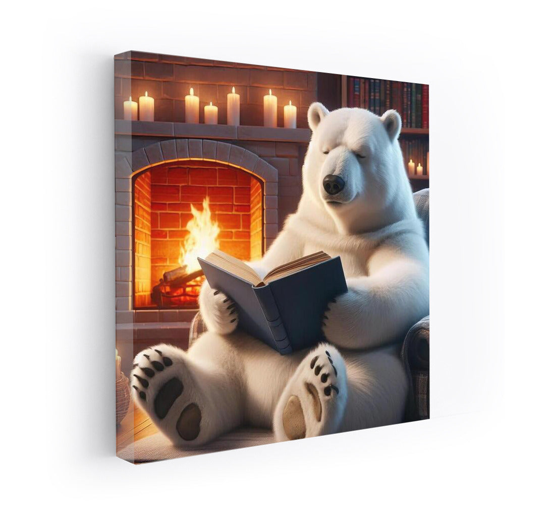 Polar Bear by the Fireplace: Comfort and Tranquility in Your Interior