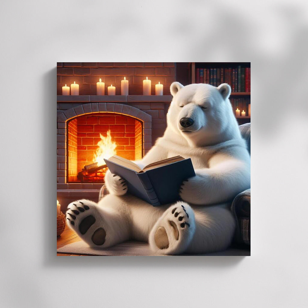 Polar Bear by the Fireplace: Comfort and Tranquility in Your Interior
