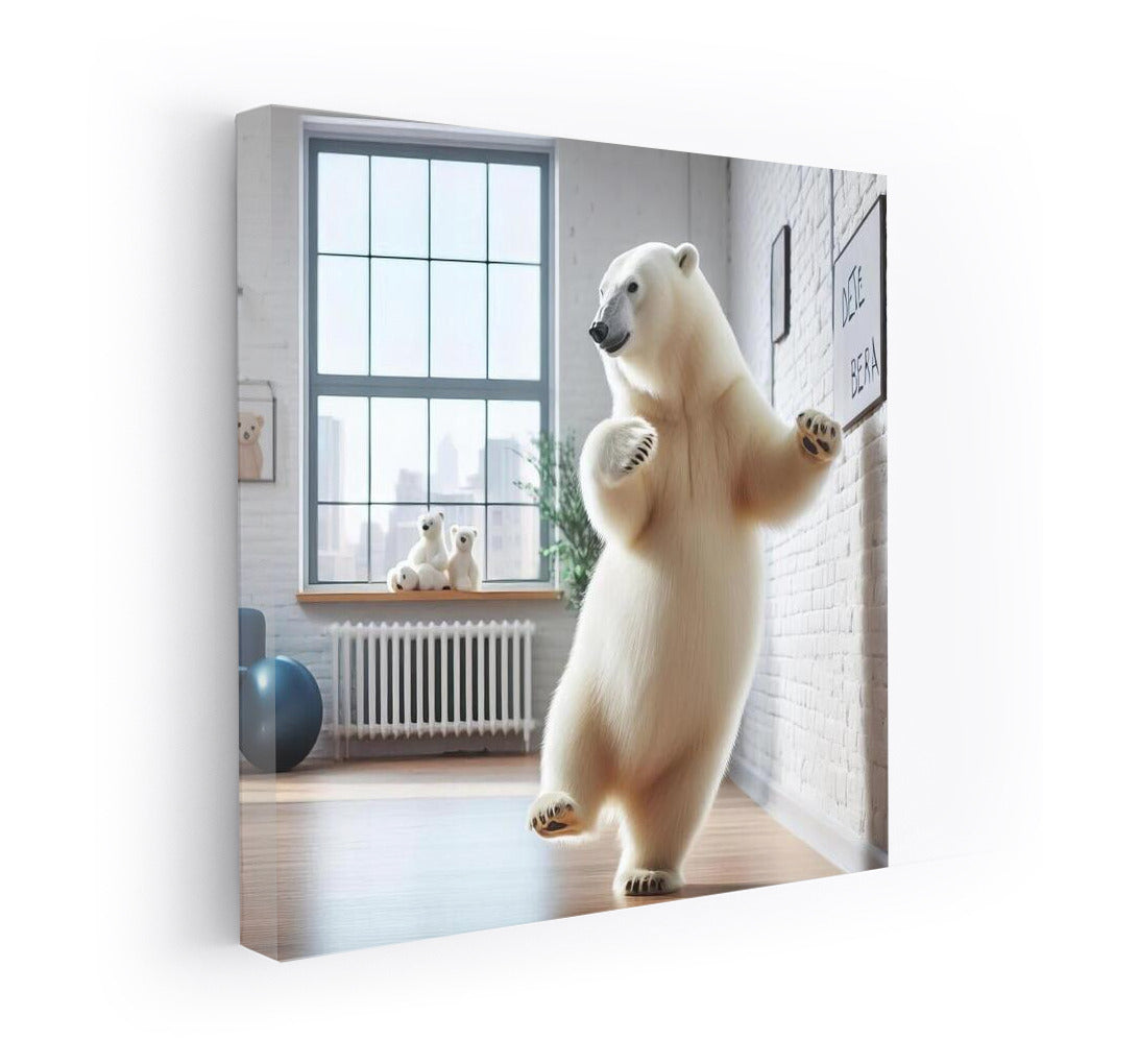 Polar Bear at a Dance Lesson in a Studio: A Playful Mood for Your Interior